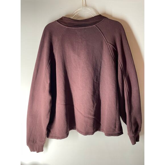 Madewell Betterterry Polo Sweatshirt Maroon Red Brown Women's Size XL - Picture 5 of 5